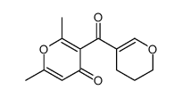 3-(3,4-dihydro-2H-pyran-5-carbonyl)-2,6-dimethylpyran-4-one结构式