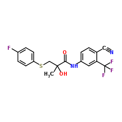 N-[4-Cyano-3-(trifluoromethyl)phenyl]-3-[(4-fluorophenyl)thio]-2-hydroxy-2-methylpropionamide Structure