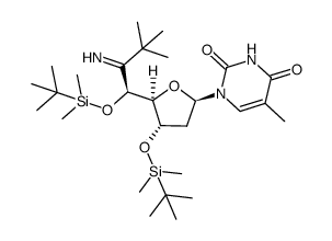 (5'S)-3',5'-di-O-(tert-butyldimethylsilyl)-5'-(2,2-dimethylpropanimidoyl)thymidine Structure