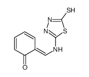 6-[[(2-sulfanylidene-3H-1,3,4-thiadiazol-5-yl)amino]methylidene]cyclohexa-2,4-dien-1-one Structure