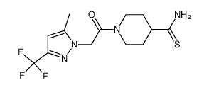1-[2-(5-methyl-3-trifluoromethyl-pyrazol-1-yl)-acetyl]-piperidine-4-carbothioic acid amide Structure