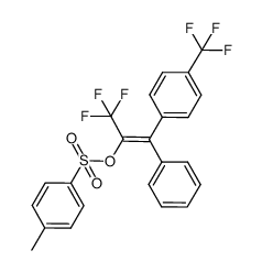 (E)-3,3,3-trifluoro-1-phenyl-2-tosyloxy-1-(4-trifluoromethylphenyl)propene结构式