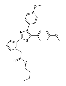 butyl 2-[2-[4,5-bis(4-methoxyphenyl)-1,3-thiazol-2-yl]pyrrol-1-yl]acetate Structure