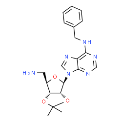 5'-氨基-5'-脱氧-2',3'-O-(1-甲基乙亚基)-N-苄基腺苷结构式