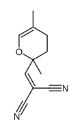 2-[(2,5-dimethyl-3,4-dihydropyran-2-yl)methylidene]propanedinitrile结构式