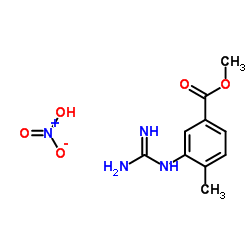 3-[(氨基亚胺甲基)氨基]-4-甲基苯甲酸甲酯硝酸盐结构式