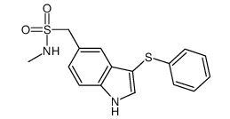 N-甲基-3-(苯硫基)-1H-吲哚-5-甲磺酰胺结构式