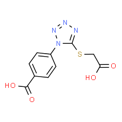 4-{5-[(Carboxymethyl)sulfanyl]-1H-tetrazol-1-yl}benzoic acid structure