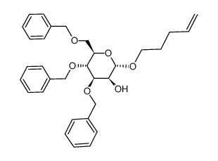 4-Pentenyl 3,4,6-tri-O-benzyl-β-D-glucopyranoside structure