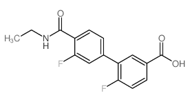 4-(乙基氨基甲酰)-3,6-二氟-[1,1-联苯]-3-羧酸结构式