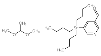 1,1-dimethoxyethane,5-tributylstannylpyridine-3-carbaldehyde Structure