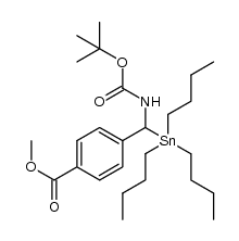 methyl 4-(((tert-butoxycarbonyl)amino)(tributylstannyl)methyl)benzoate Structure