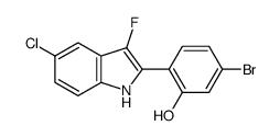 5-Bromo-2-(5-chloro-3-fluoro-1H-indol-2-yl)phenol Structure