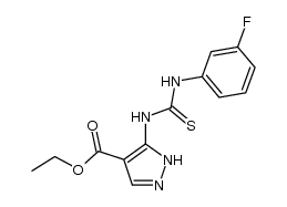 ethyl 5-(3-(3-fluorophenyl)thioureido)-1H-pyrazole-4-carboxylate结构式