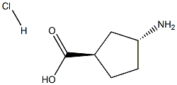 (1R,3R)-3-aminocyclopentane-1-carboxylic acid hydrochloride structure