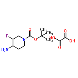 tert-Butyl 4-amino-3-fluoropiperidine-1-carboxylate oxalate Structure