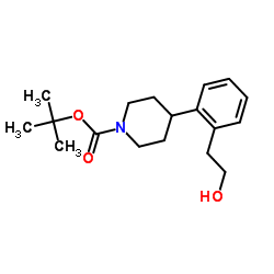 4-(2-(2-羟乙基)苯基)哌啶-1-羧酸叔丁酯结构式