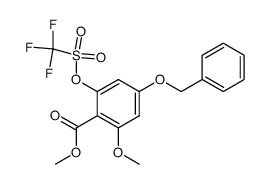4-Benzyloxy-2-methoxy-6-trifluoromethanesulfonyloxy-benzoic acid methyl ester结构式