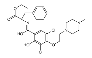 ethyl (2S)-2-[[3,5-dichloro-2-hydroxy-4-[2-(4-methylpiperazin-1-yl)ethoxy]benzoyl]amino]-3-phenylpropanoate结构式