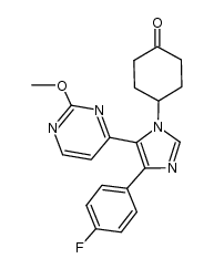 5-[4-(2-methoxy)pyrimidinyl]-4-(4-fluorophenyl)-1-(4-oxocyclohexyl)imidazole结构式