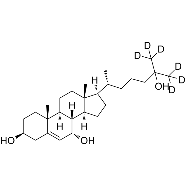 7α,25-Dihydroxycholesterol-d6结构式