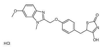 5-[[4-[(6-methoxy-1-methylbenzimidazol-2-yl)methoxy]phenyl]methyl]-1,3-thiazolidine-2,4-dione,hydrochloride Structure