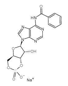 腺苷3',5'-环一磷酸酯,N6-苄酰基-,钠盐结构式