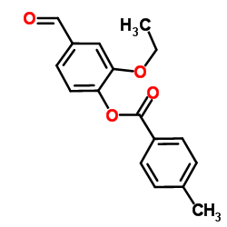 2-Ethoxy-4-formylphenyl 4-methylbenzoate Structure