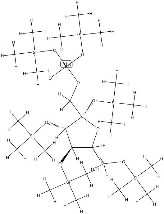 beta-D-Fructofuranose, 2,3,4,6-tetrakis-O-(trimethylsilyl)-, bis(trime thylsilyl) phosphate Structure