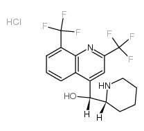 (2,8-BIS-TRIFLUOROMETHYL-QUINOLIN-4-YL)-PIPERIDIN-2-YL-METHANOL HYDROCHLORIDE(R*,R*) Structure