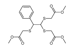 (2,2-Bis-methoxycarbonylmethylsulfanyl-1-phenyl-ethylsulfanyl)-acetic acid methyl ester结构式