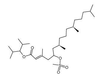 2',4'-dimethylpent-3'-yl (7R,11R)-3,7,11,15-tetramethyl-5-methanesulfonyloxyhexadec-2-enoate结构式