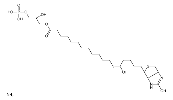 1-[12-生物素(氨基十二烷酰基)]-2-羟基-sn-甘油-3-磷酸酯(铵盐)结构式