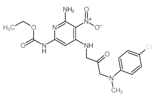 ethyl N-[6-amino-4-[[3-[(4-chlorophenyl)-methyl-amino]-2-oxo-propyl]amino]-5-nitro-pyridin-2-yl]carbamate Structure