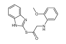 ((2-Methoxyphenyl)amino)ethanethioic acid S-1H-benzimidazol-2-yl ester结构式