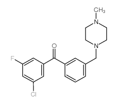 3-CHLORO-5-FLUORO-3'-(4-METHYLPIPERAZINOMETHYL) BENZOPHENONE Structure