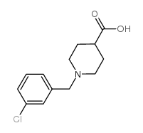 1-[(3-氯苯基)甲基]-4-哌啶甲酸结构式