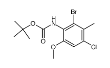 (2-bromo-4-chloro-6-methoxy-3-methyl-phenyl)-carbamic acid tert-butyl ester Structure