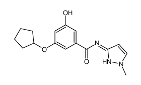 3-(环戊基氧基)-5-羟基-n-(1-甲基-1H-吡唑-3-基)苯甲酰胺结构式