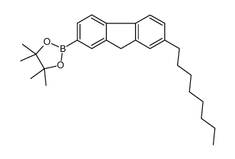 4,4,5,5-tetramethyl-2-(7-octyl-9H-fluoren-2-yl)-1,3,2-dioxaborolane结构式