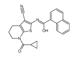 N-[3-氰基-7-(环丙基羰基)-4,5,6,7-四氢噻吩并[2,3-b]吡啶-2-基]-1-萘羧酰胺结构式