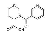 3-(pyridine-3-carbonyl)-1,3-thiazinane-4-carboxylic acid Structure