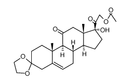 21-acetoxy-3,3-ethanediyldioxy-17-hydroxy-pregn-5-ene-11,20-dione结构式