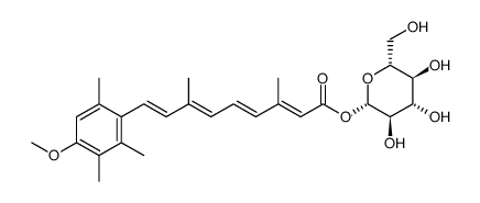 β-D-Glucopyranose, 1-[9-(4-methoxy-2,3,6-trimethylphenyl)-3,7-dimethyl-2,4,6,8-nonatetraenoate] Structure