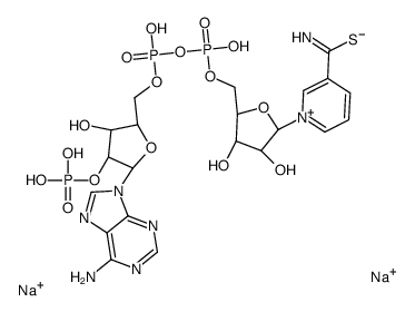 disodium,[[(2R,3R,4R,5R)-5-(6-aminopurin-9-yl)-3-hydroxy-4-phosphonooxyoxolan-2-yl]methoxy-hydroxyphosphoryl] [(2R,3S,4R,5R)-5-(3-carbamothioylpyridin-1-ium-1-yl)-3,4-dihydroxyoxolan-2-yl]methyl phosphate Structure