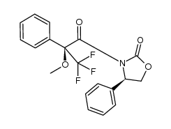 (S,R)-4-phenyl-3-(2-methoxy-2-phenyl-2-trifluoromethyl-acetyl)oxazolidin-2-one结构式