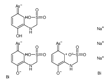 trisodium,[4-hydroxy-3-(sulfonatomethylamino)phenyl]arsanylidenebismuth,[4-hydroxy-3-(sulfonatomethylamino)phenyl]arsenic结构式