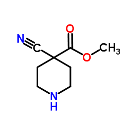 Methyl 4-cyanopiperidine-4-carboxylate结构式