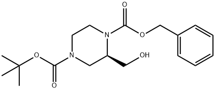 R-1-苄基-4-Boc-2-羟甲基哌嗪结构式