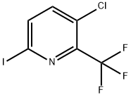 3-氯-6-碘-2-(三氟甲基)吡啶结构式